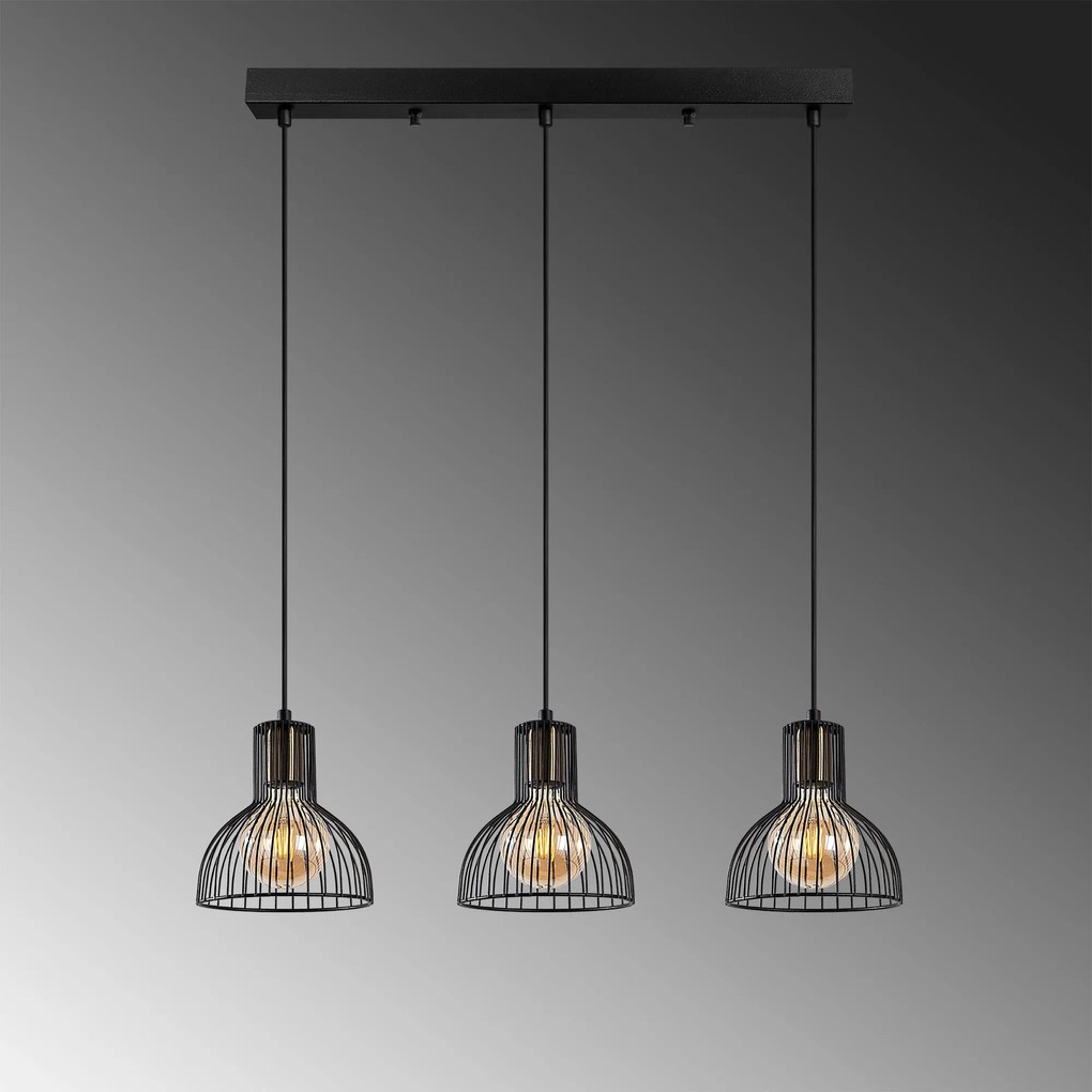 Candeeiro de Teto Vazo – Preto – 70 x 17 x 114 cm