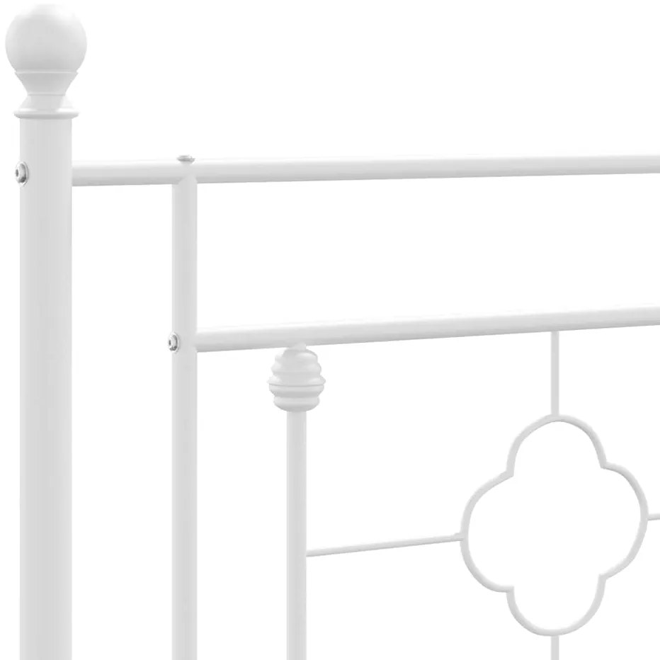 Estrutura de cama com cabeceira 150x200 cm metal branco