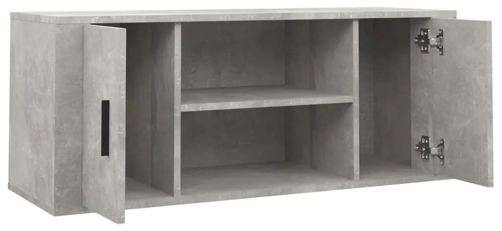 Móvel p/ TV 100x35x40cm madeira processada cinzento cimento