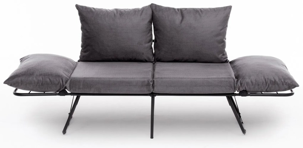 Sofá-Cama de 2 Lugares Viper – Cinzento – 150 x 78 x 60 cm
