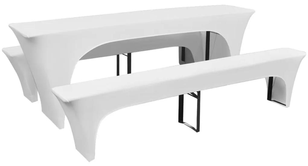 Conjunto 3 capas para mesa e bancos de bar, branco 220 x 70 x 80 cm