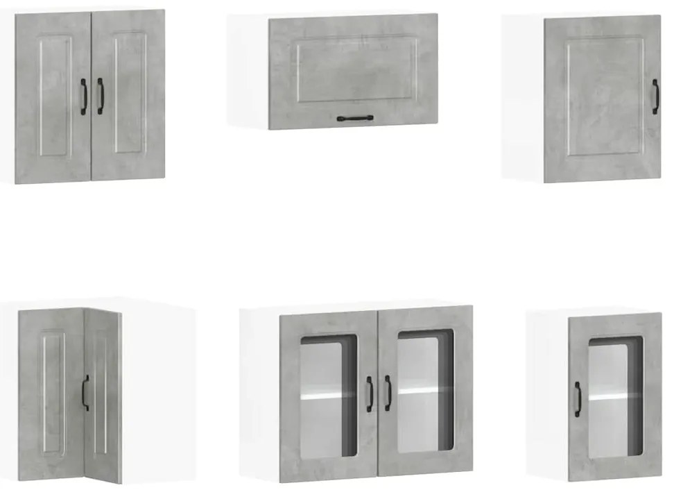 11 peças armário de cozinha conjunto Kalmar concreto cinza