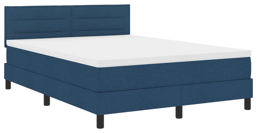 Cama Box com Colchão Azul 160x200 cm Tecido