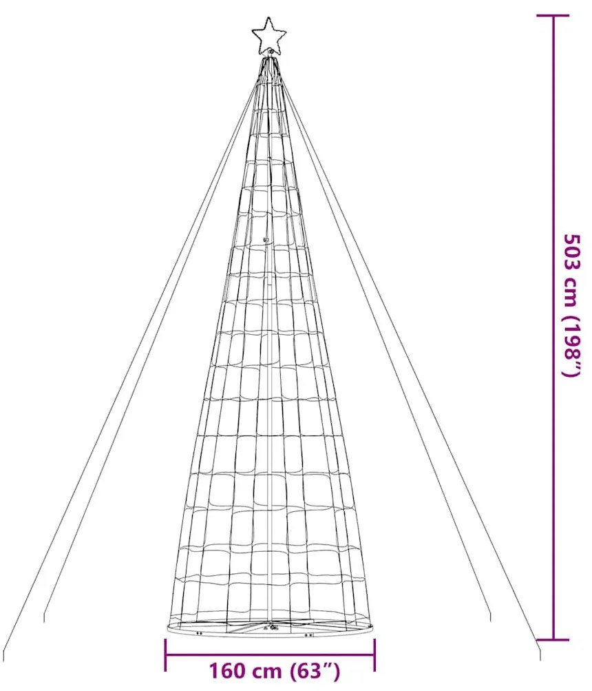 LED Árvore de Natal 1534 LEDs Azul 503 cm