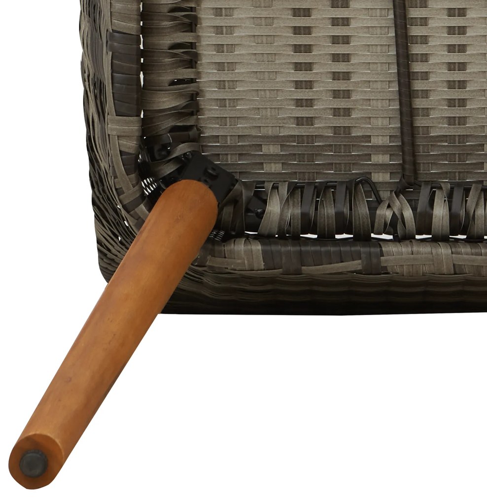 Conjunto de Jantar de Jardim 9 Peças Cinza Rattan Poliéster