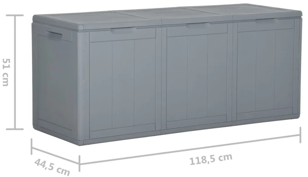 Caixa de arrumação para jardim 270 L vime PP cinzento