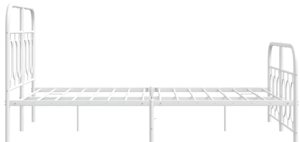 Estrutura de cama com cabeceira e pés 120x190 cm metal branco