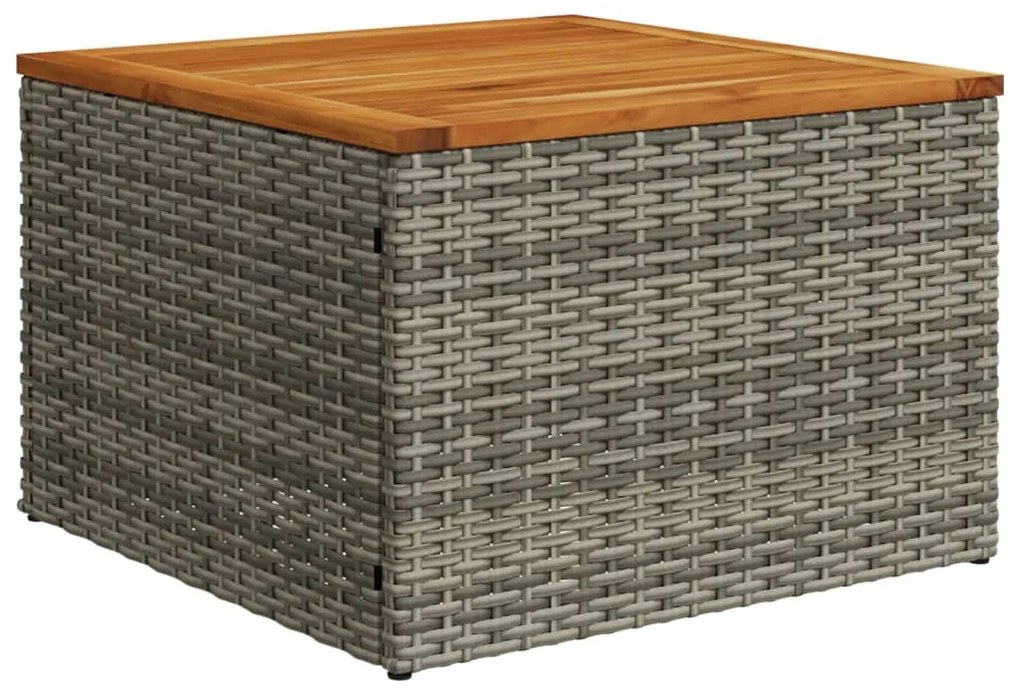 2 pcs conj. sofás de jardim c/ almofadões vime PE/acácia cinza