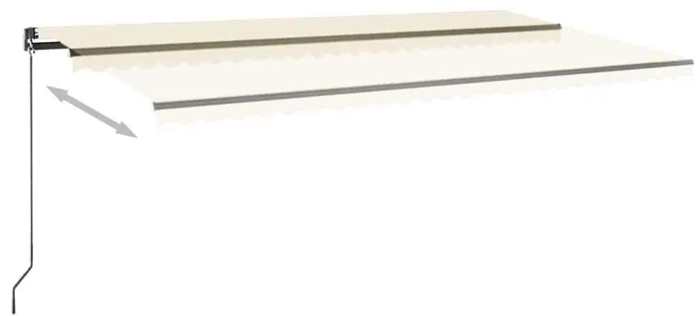 Toldo automático com LED e sensor de vento 600x300 cm cor creme