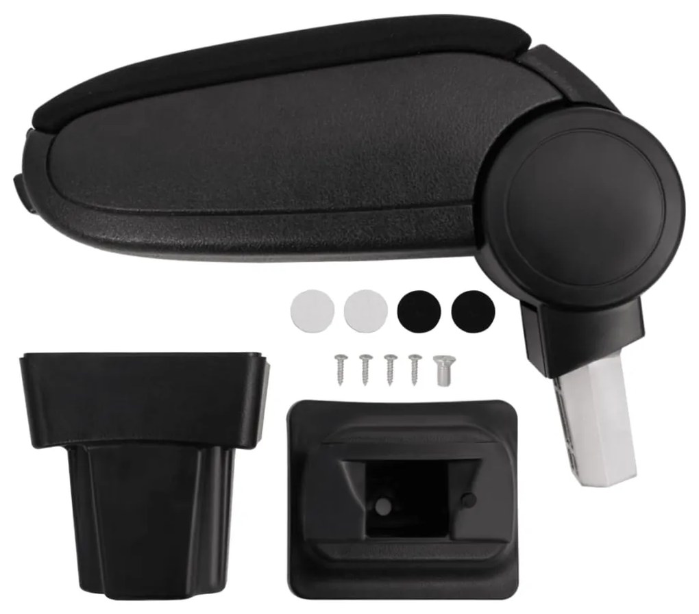 154668 vidaXL Apoio de braço p/ carro 11,5x32x(30-50) cm ABS preto