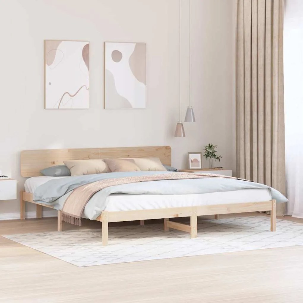 vidaXL Estrutura da Cama Natural 180 x 200 cm Madeira de pinho maciça