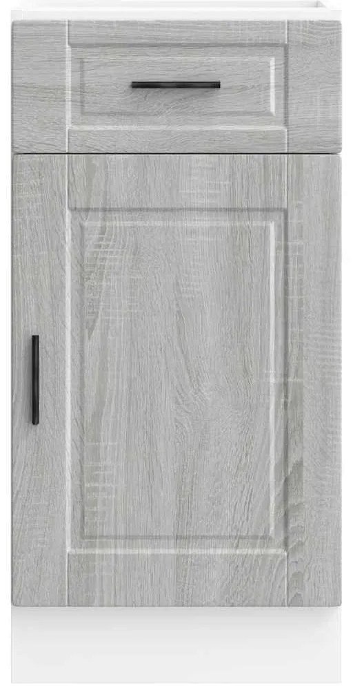 Armário base de cozinha Porto derivados madeira cinzento sonoma