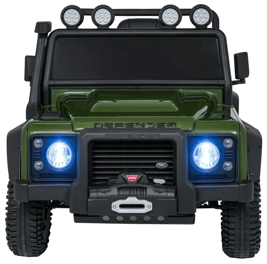 Jipe elétrico para Crianças 24V Land Rover Defender 110 SVX Concept Rodas Espuma EVA, Assento couro ecológico Verde