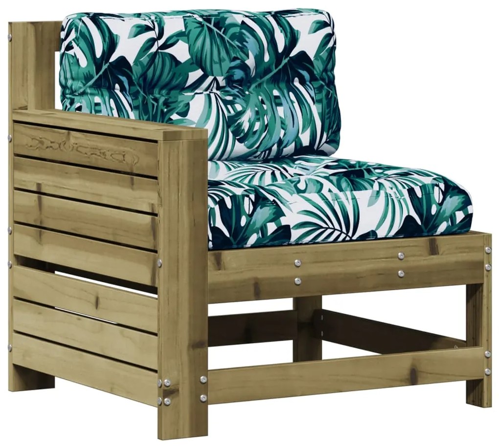 5 pcs conjunto lounge de jardim c/ almofadões pinho impregnado