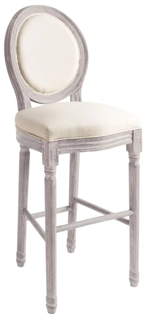 Bancos de bar 2 pcs linho branco