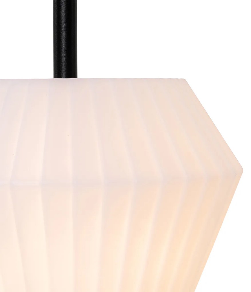 Candeeiro de mesa exterior moderno preto com cúpula branca IP44 - Robbert Moderno