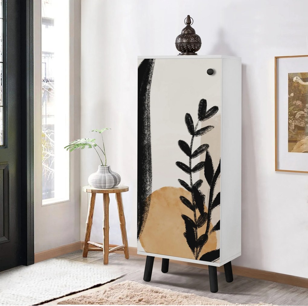 Sapateira Vegas – Branco/Preto – 50x135x38 cm