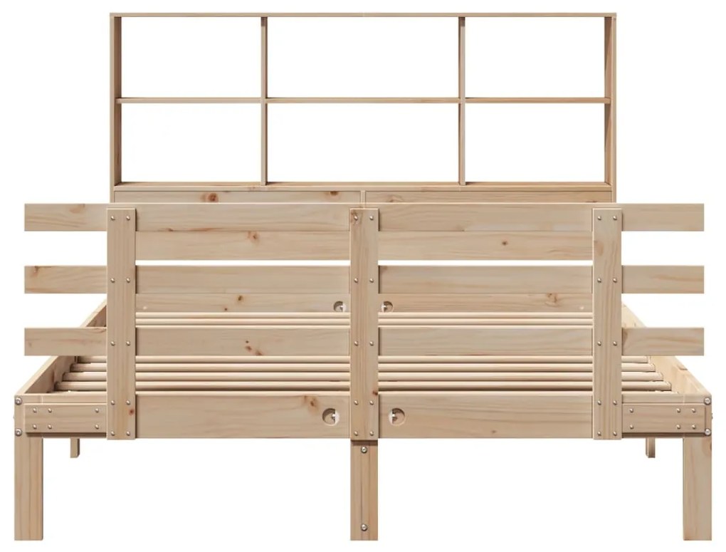 Cama com estante sem colchão 135x190 cm pinho maciço