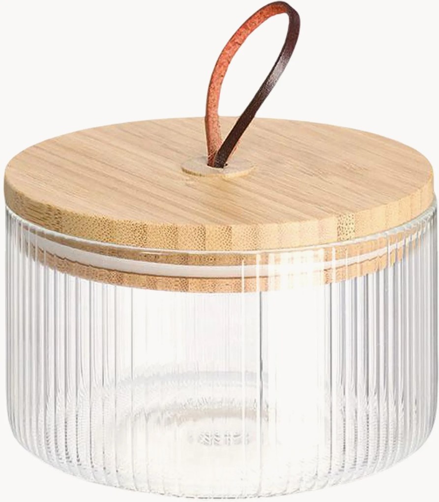 Frascos de arrumação com tampa em bambu Amber, conjunto de 6