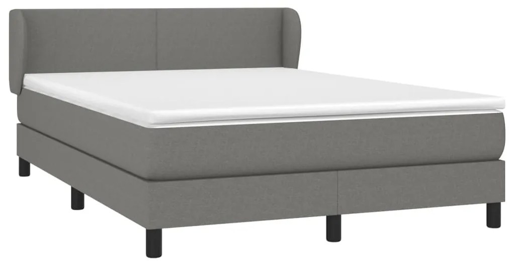 Cama com molas/colchão 140x190 cm tecido cinzento-escuro