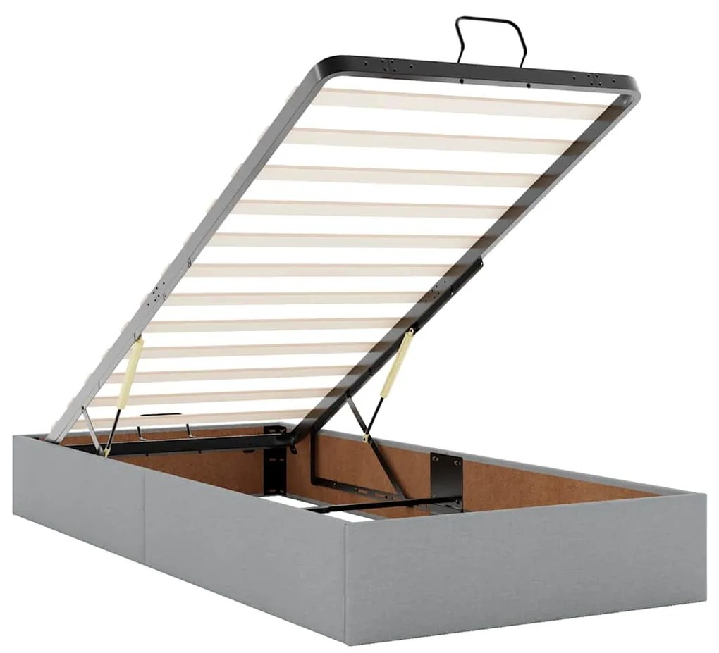 Estrutura de cama otomana sem colchão 90x190 cm cinzento claro