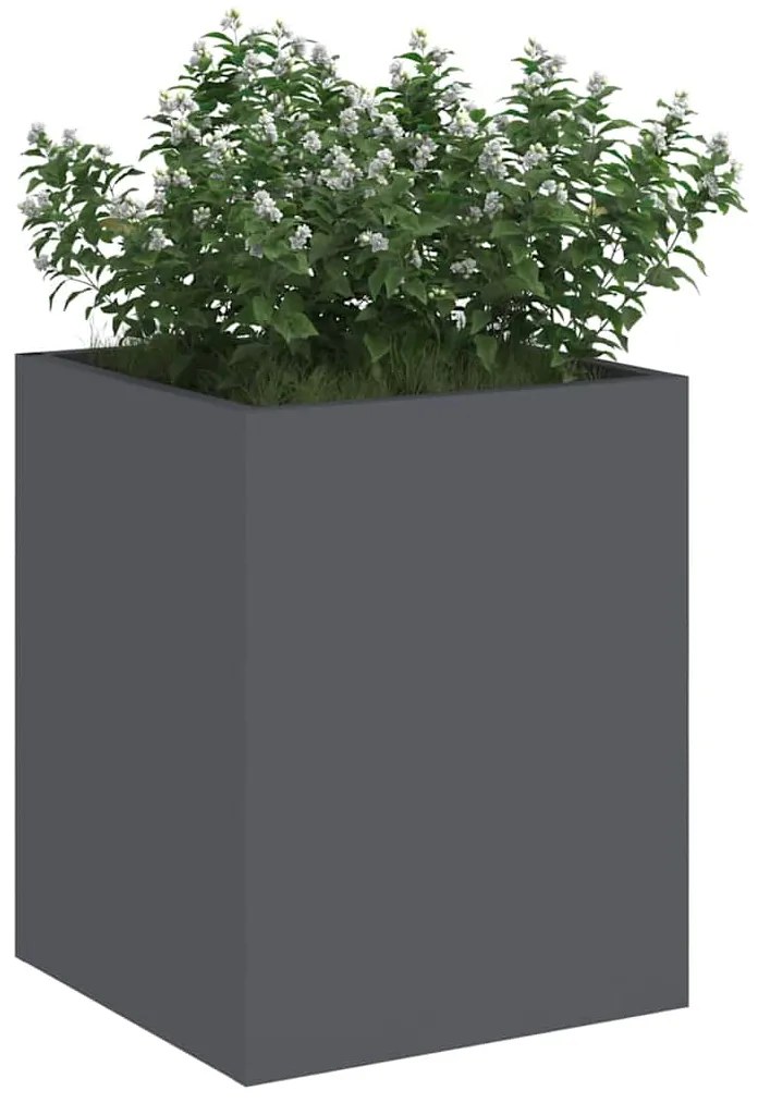 Vaso de Jardim Antracite 50 x 32 x 40 cm Aço laminado a frio