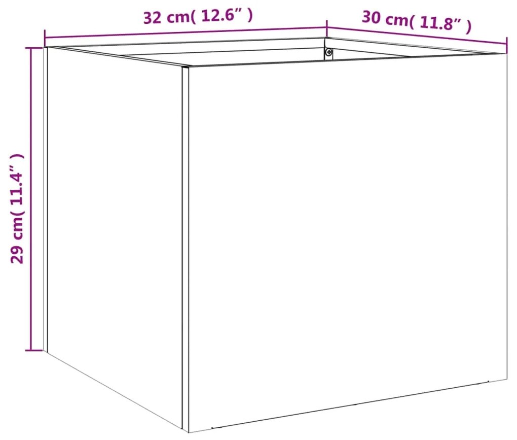 Vasos/floreiras 2 pcs 32x30x29 cm aço antracite