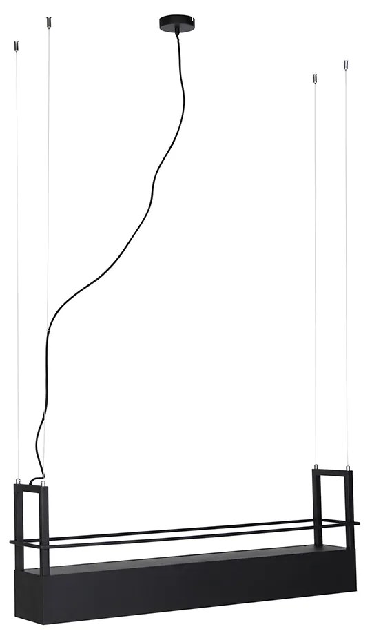 Candeeiro de suspensão inteligente preto com prateleira incl. 4 Wifi GU10 - Cage Rack
