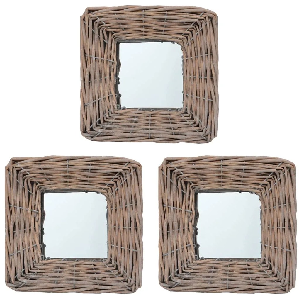vidaXL Espelhos 3 pcs 15x15 cm vime