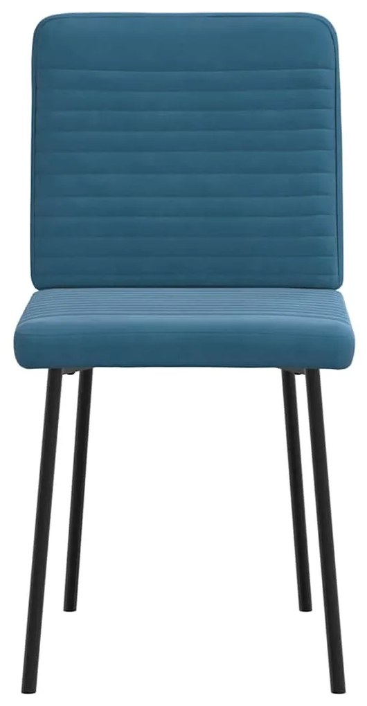 Cadeiras de jantar 4 pcs veludo azul