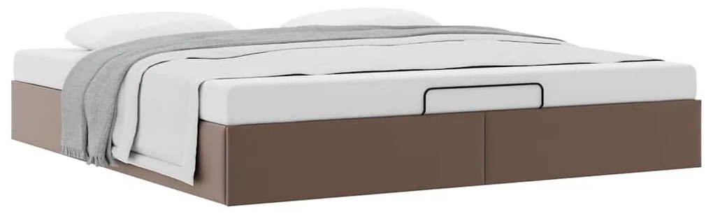 Estrutura de cama otomana sem colchão 180x200 cm castanho