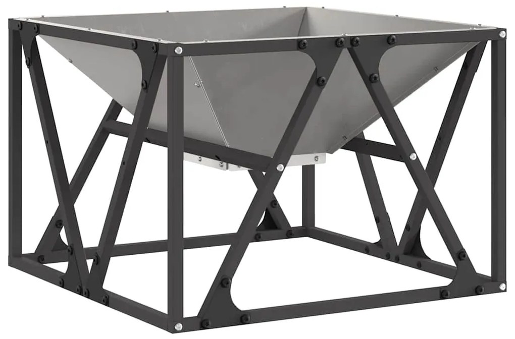 Fogo Pit Quadrado 50x50x35 cm Aço Envelhecido