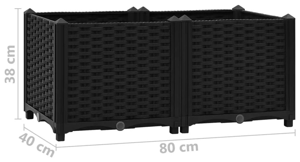 Canteiro elevado 80x40x38 cm polipropileno