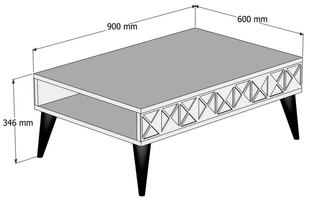 Mesa de Centro Line – Nogueira – 90x34,6x60 cm