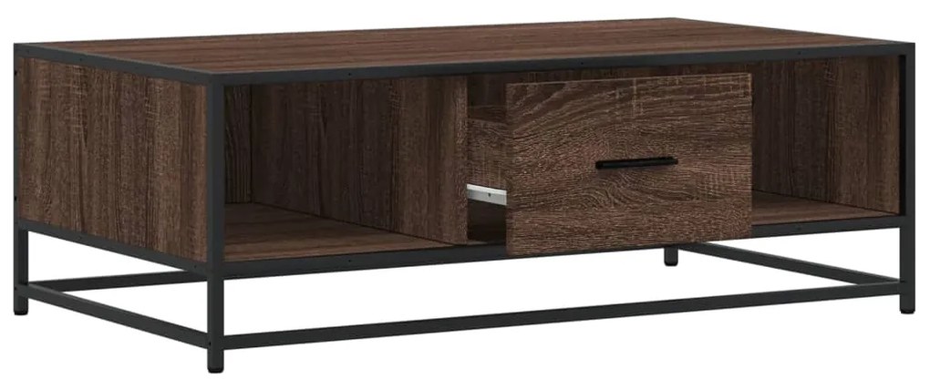 Mesa centro 100x57x35 cm deriv. madeira/metal carvalho castanho