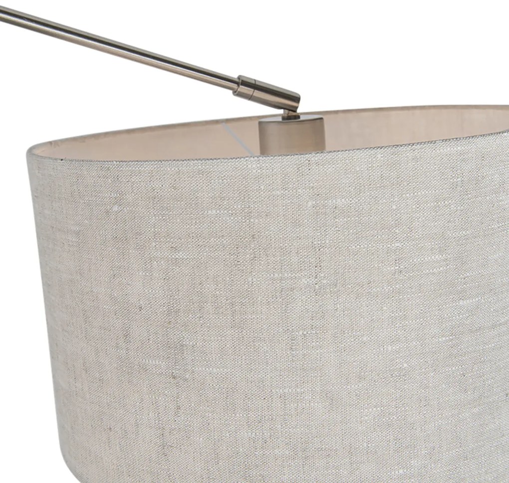 Candeeiro de suspensão em aço com abajur 35 cm cinzento claro ajustável 2 luzes - Blitz Moderno