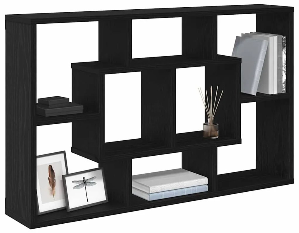 Prateleira de Parede vidaXL - Carvalho Preto, 85 x 16 x 52,5 cm, Feita