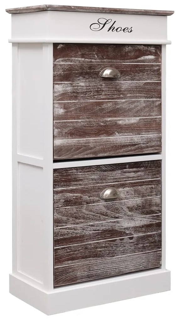 vidaXL Sapateira 50x28x98 cm madeira de paulownia castanho