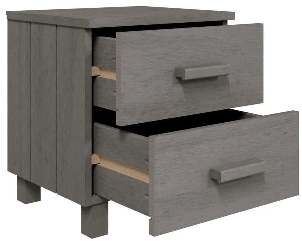 Mesas cabeceira HAMAR 2 pcs 40x35x44,5 pinho maciço cinza-claro