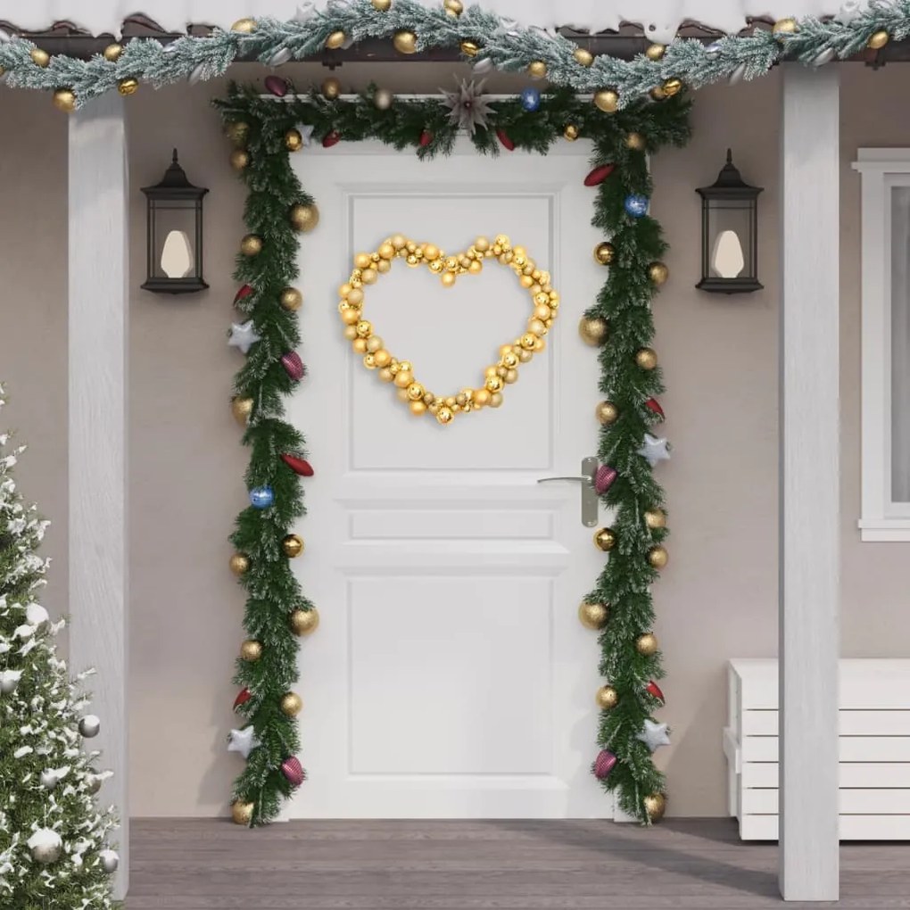 vidaXL Grinalda de Natal com bolas 175 cm poliestireno dourado