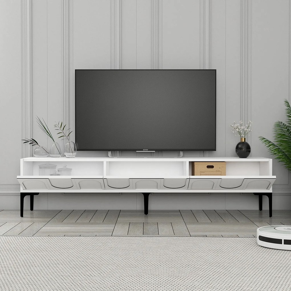 Unidade TV Lyon – Branco e Preto – 180 cm x 42 cm x 35 cm