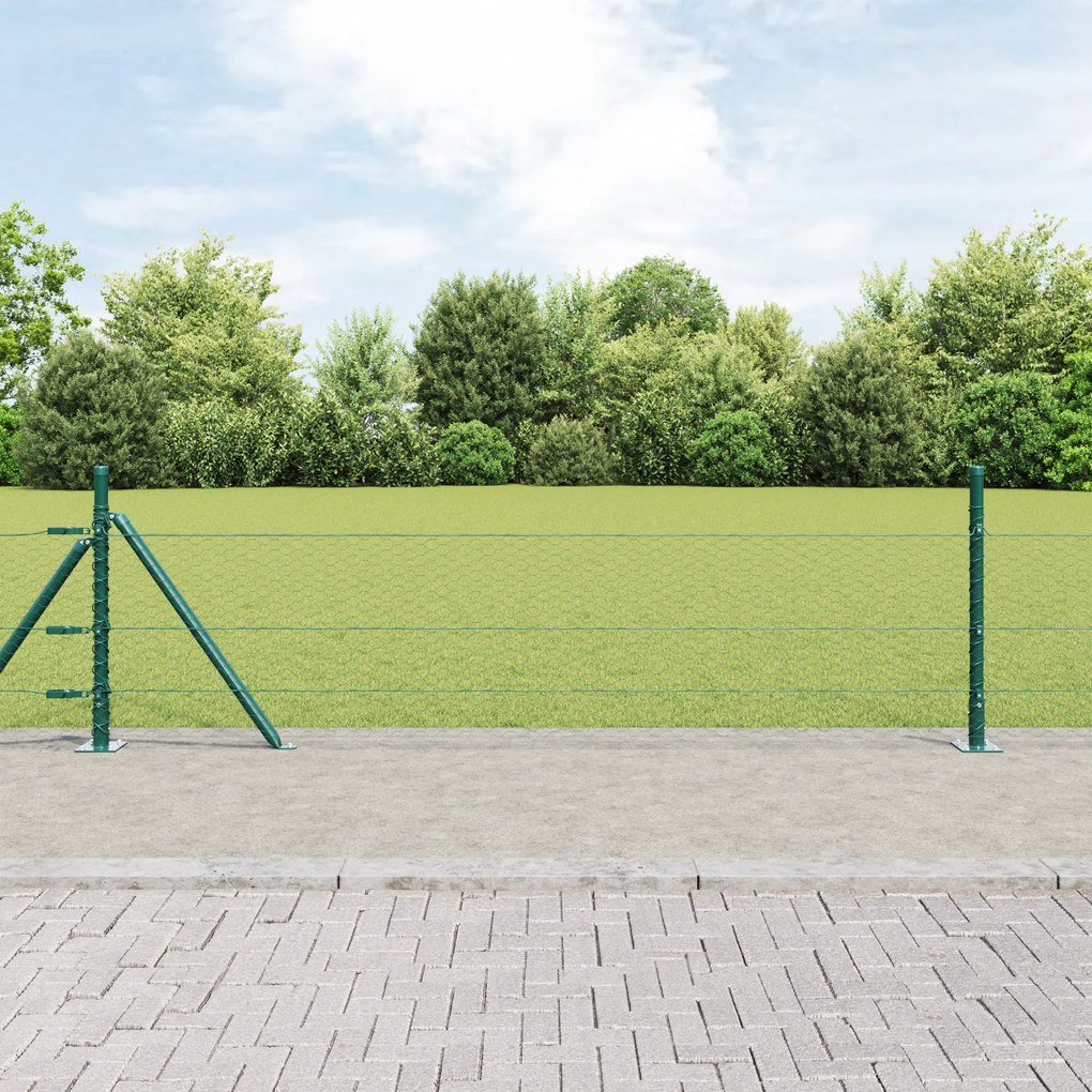 Cerca Hexagonal Verde 0.4x100 m Aço