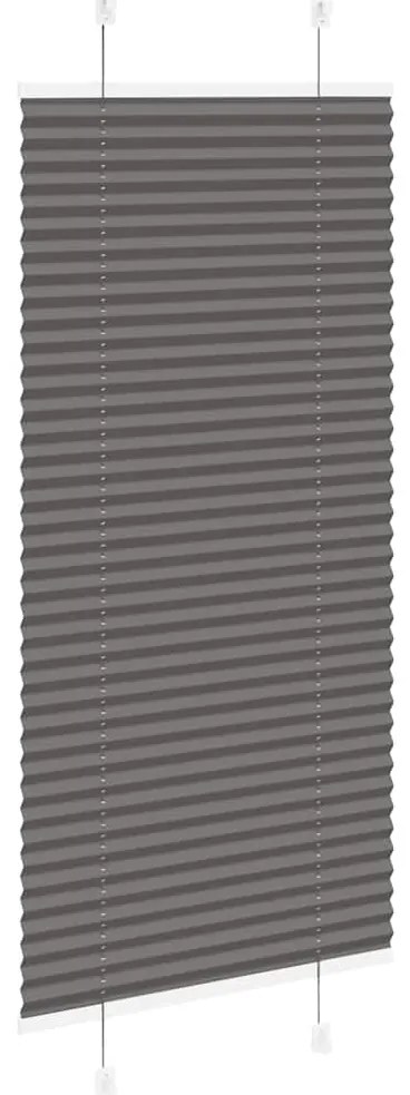 Preto Plissada Cega 65x100 cm Largura Tecido 64,4 cm Poliéster
