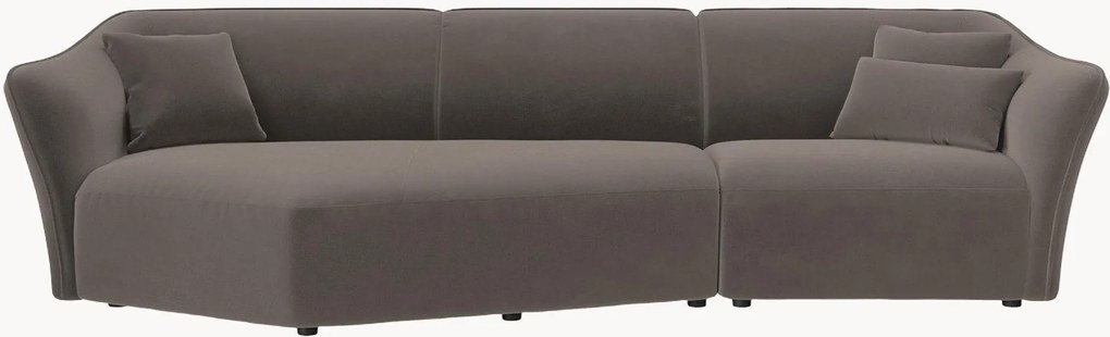 Sofá modular em veludo Flora (5 lugares)