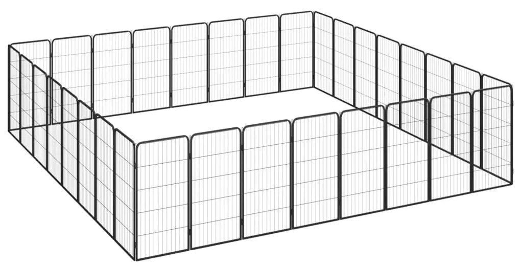 Parque p/ cães c/ 32 painéis 50x100 cm aço revestido a pó preto