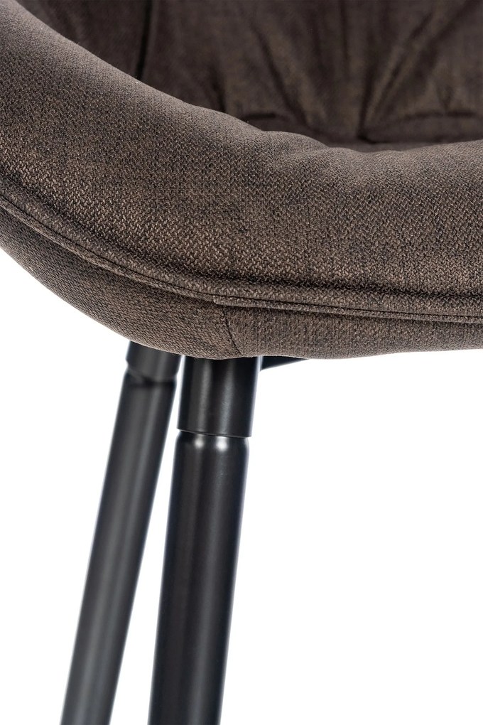 Conjunto de 2 bancos de bar Gibson em tecido e com estrutura preta 54 x 103 x 57,5 cm Castanho