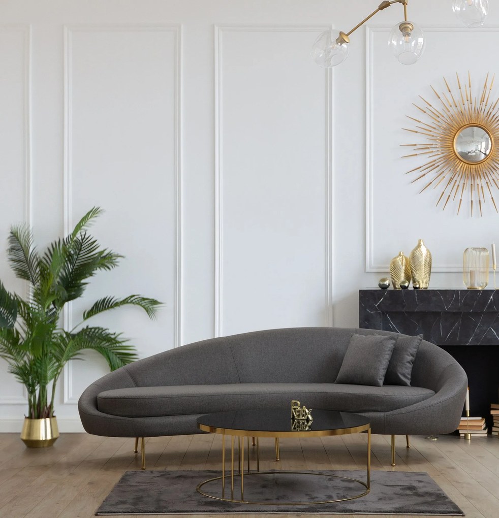 Sofá de 3 Lugares Eses – Cinzento Escuro – 255 cm x 85 cm x 120 cm