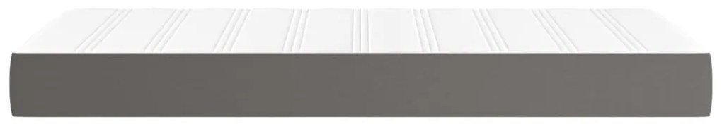 Colchão de molas ensacadas 80x200x20 cm couro artificial cinza