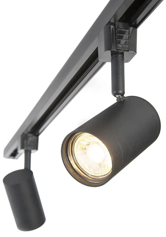 LED Sistema de calhas inteligente monofásico 5 focos incl. 5 GU10 preto - Jeana Moderno