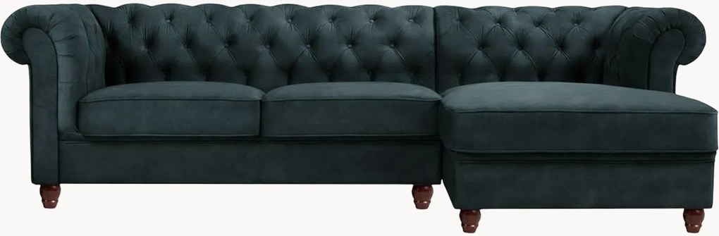 Sofá de canto em veludo Phoebe (4 lugares)